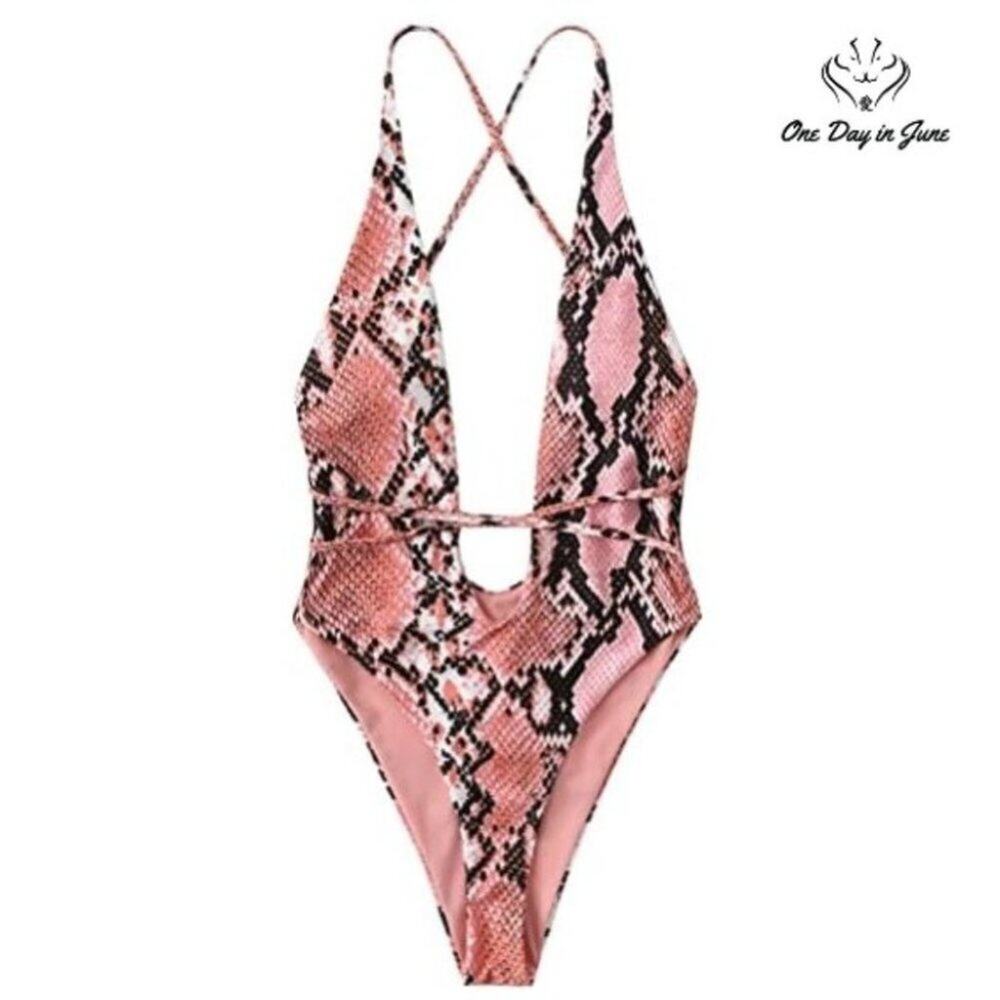 Soly Hux Deep V Criss Cross One Piece Size L